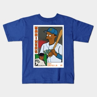 Homer at the Bat KEN GRIFFEY JR Simpsons Parody MARINERS Baseball Card T-Shirt Kids T-Shirt